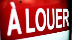 TO RENT sign in French Stock Footage