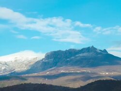 snow on the mountain Demerdji, Crimea, time lapse Stock Footage