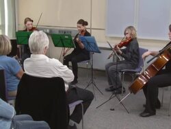 HD DOLLY: Seniors Listening To Classical Concert Stock Footage