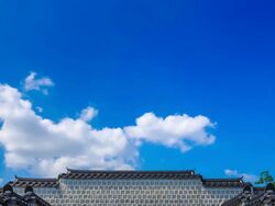 View of stone wall in Gyeongbokgung(ancient palace) Stock Footage