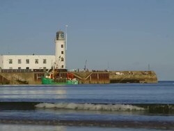 Scarborough Lighthouse Stock Footage