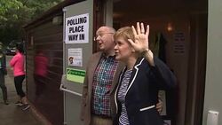 Nicola Sturgeon departs from her local polling station after casting her vote News Clip