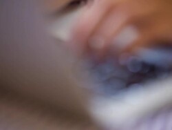 Woman using laptop Stock Footage