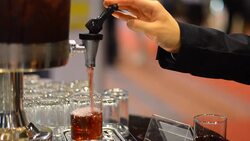 juice by self-service. Stock Footage