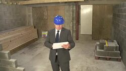 Architect / Inspector using Digital Tablet on Construction / Building site : CRANE Stock Footage