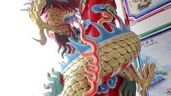 Colorful dragon statue,Tilt Up Stock Footage