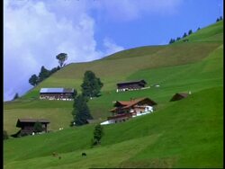 WA buildings on hillside, Tyrol, Austria Stock Footage
