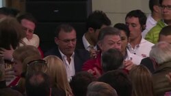 CLEAN : Colombian presidential runoff is choice for peace or war: Santos News Clip