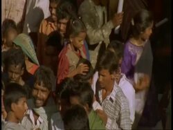 CU crowds at Hindu Temple, Bandhavgarh National Park, India Stock Footage