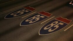 Interstate I-85 leading into Downtown Atlanta, Georgia, United States of America Stock Footage