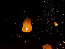 Amazing Loi Kra Tong festival in Thailand Stock Footage