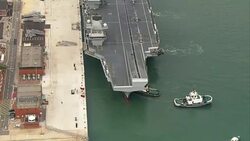 HMS Queen Elizabeth in Portsmouth Aerials News Clip