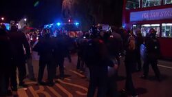 Riot Police Patrol Streets of Enfield During Riots News Clip