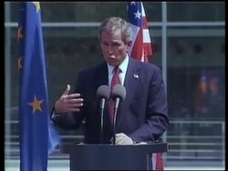 WRAP Joint news conference by Bush/Schroeder News Clip