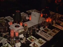 ATMOSPHERE: Decorations at the Bulgari Fundraiser Benefitting Save The Children And Artists For Peace & Justice at Beverly Hills CA. (Footage by WireImage Video/GettyImages) Stock Footage