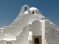 MS Shot of church paraportiani / Mykonos, Cyclades, Greece Stock Footage