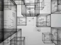 space cube - white Stock Footage