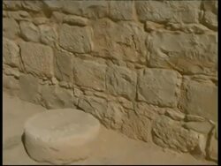 Icons and signs in ancient church floor, Ovdat, Israel Stock Footage