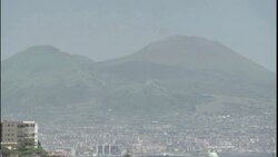 Mt. Vesuvius looms over Naples, Italy. Stock Footage