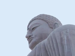 MS ZO Statue of buddha / Gaya, Bihar, India Stock Footage