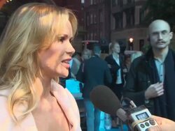 INTERVIEW - Amanda Holden on the popularity of Disney's 'Frozen', what part she played in nativity at school, being at the event at  'Frozen' Sing-Along - VIP screening Stock Footage