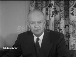 1952: INTRODUCING CABINET: LEAD IN: BTS Ike walking to desk, MS President-Elect Dwight D. Eisenhower (1890-1969) sitting at desk SOT saying pledged to find best qualified for Cabinet, must trust, delegate, public servants of the United States. Instructional Video