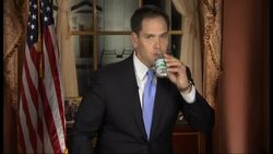 Senator Marco Rubio stopped his response to President Obama's State of the Union, so he could drink water. The brief pause lit up social media outlets. News Clip