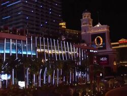 Las Vegas Boulevard Strip pedistal view Stock Footage