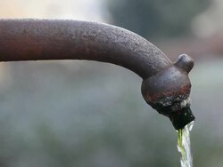 MS Tap of  well  /  Kastel-Staadt, Rhineland-Palatinate, Germany Stock Footage