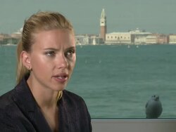 INTERVIEW - Scarlett Johansson on working with director Jonathan Glazer at 'Under the Skin' Interviews on September 04, 2013 in Venice, Italy. (Footage by WireImage Video/Getty Images) Stock Footage