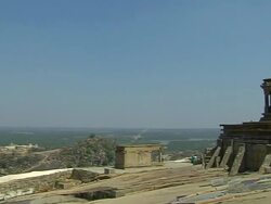 pan right bahubali temples hassan karnataka Stock Footage