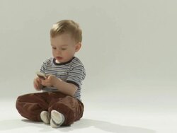 HD: Toddler With A Mobile Phone Stock Footage