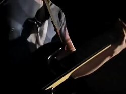 MS Shot of Young man playing bass guitar / Shinjuku, Tokyo, Japan Stock Footage