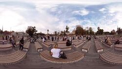 People front of the Blue Mosque and watching to mosque in Istanbul, Turkey. October 23, 2017 Stock Footage