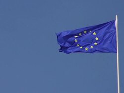 European Union Flag Slow Motion Stock Footage