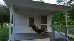 Tupelo Mississippi Elvis Presley birth home and porch in small town of the King of Pop Elvis Stock Footage