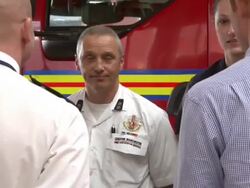 Prince Harry Visits Salford Fire Station News Clip