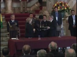 Morales, Lula and Bachelet sign agreement; Justice Min faints Instructional Video