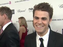 INTERVIEW - Paul Wesley at Elton John AIDS Foundation Presents 21st Annual Academy Awards Viewing Party Stock Footage