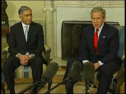 Pakistan PM Aziz meets President Bush News Clip