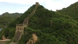 Great Wall on Mountain Stock Footage
