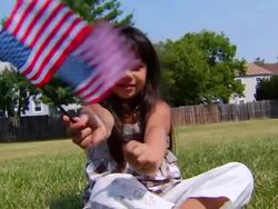Selena's Flag Waving HH Stock Footage