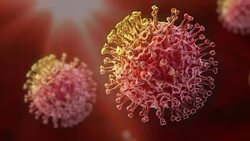 virus on a red background Stock Footage