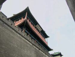 Close-up of Juyongguan pass, which is part of the Great Wall of China.  Stock Footage