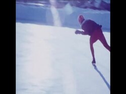 SYND 23 1 76 SPEED SKATING PRACTICE FOR OLYMPIC GAMES News Clip