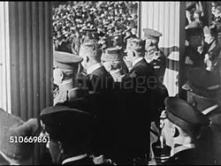 1921: AMERICAN LEGION PARADE: XHA TD Parade & spectators, WS BEHIND Generals watching parade, veterans marching in uniform in street, Chief of Staff of U.S. Army General John J. ('Black Jack') Pershing walking up stairs w/ others, HA WS Crowd. Instructional Video