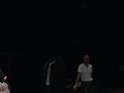 MS PAN Female fashion model backstage at fashion show make-up artist applying make-up Stock Footage