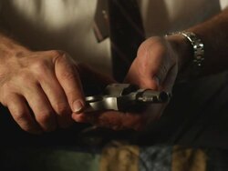 man holding a gun and contemplating suicide Stock Footage