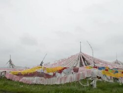 prayer flags at tibetan buddhism shrine Stock Footage