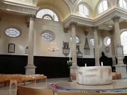 Interior of Saint Stephen Walbrook church, London Stock Footage